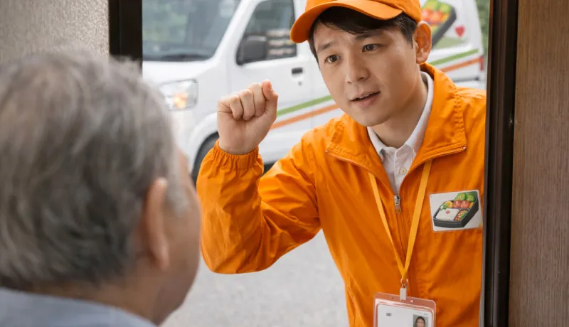 手渡しでの安心感と無料の安否確認